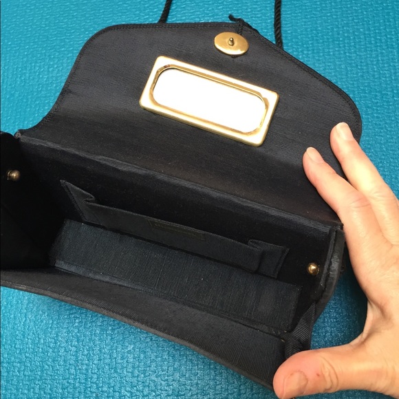 Black Fabric Evening Bag - 5-1/2” x 8” - Picture 3 of 7